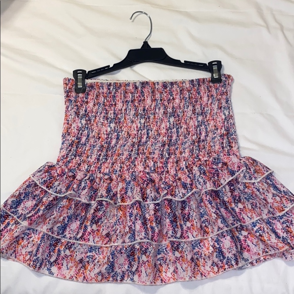 snake skin smocked skirt